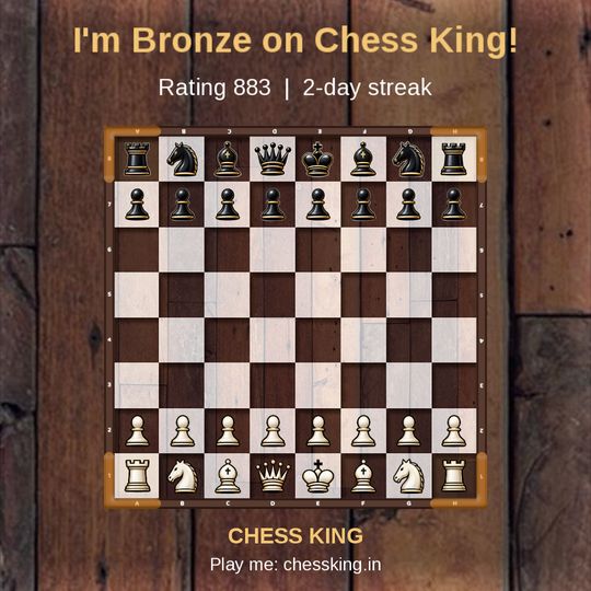 A Chess King share card showing a rank and a daily streak